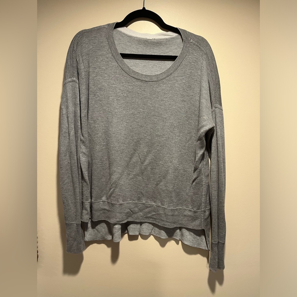 Lululemon athletica Grey Layered Sweater reversible 10 large L